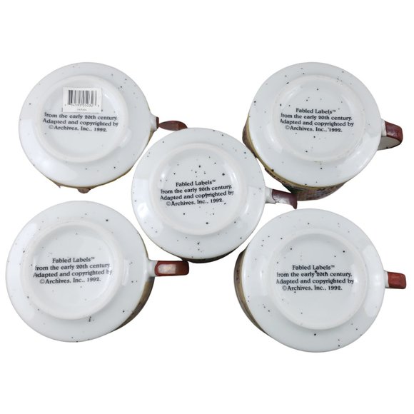 Rough Rider Clam Chowder Fabled Labels One Handled Mug Bowl 1992 Archives Set 5 - Picture 7 of 10